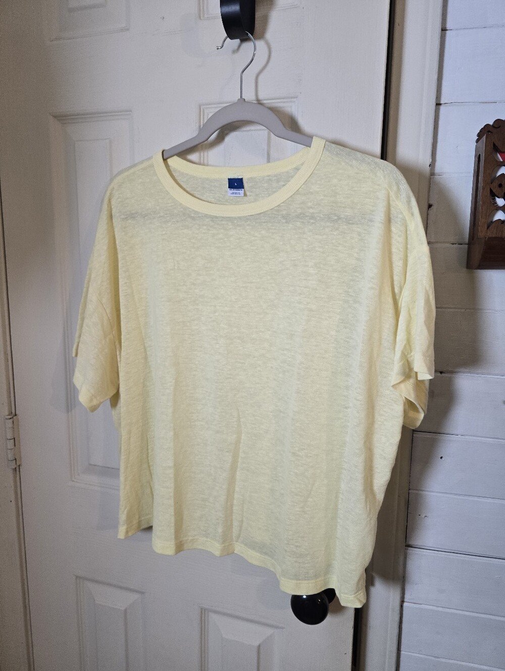 Old Navy Short-Sleeve Crewneck Tee in Pale Yellow